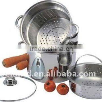 stainless steel pasta cooking pots set with strainer