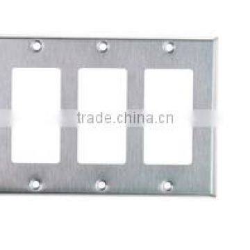 3 GANG Decorative Switch and Duplex Receptacle Wall Plate Stainless Steel