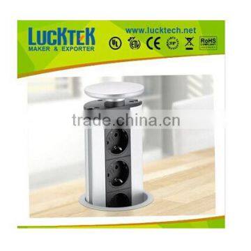 Lucktech Euro Type Furniture Hidden Tabletop Socket with USB Charger