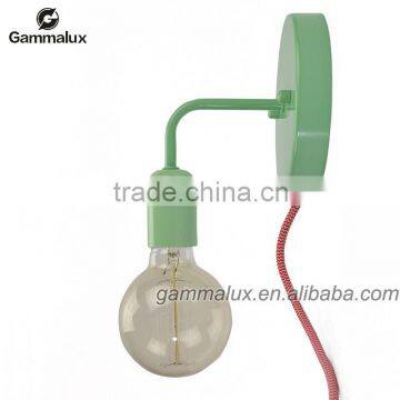 New Design Wall Lamp, Green Wall Light With Braided Wire Power Cord photo-3