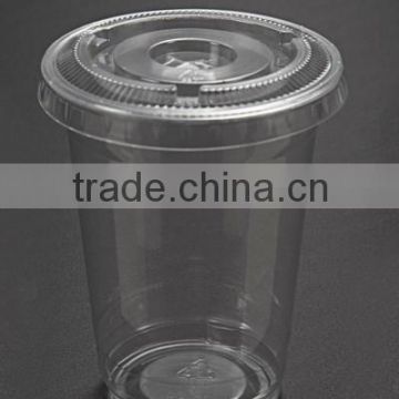 Transparent customized logo disposable plastic PET cup with dome lip