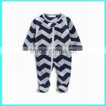 OEM Chevron baby boy sleepers with feet baby layette