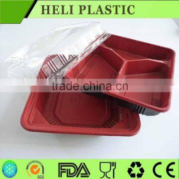 The 2015 New Round Plastic Food Container With Lid 3 Compartments