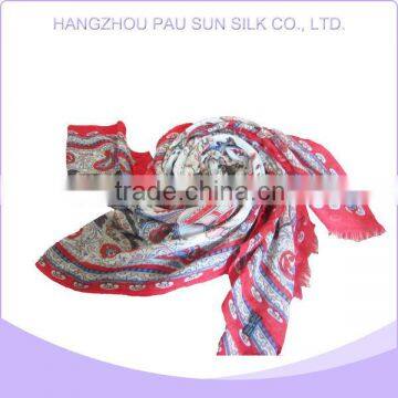 Newest style fashion printed elegant fashion silk scarf