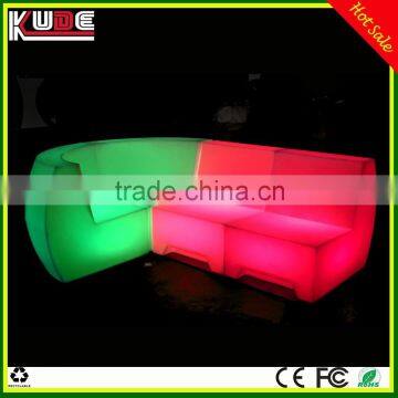 outdoor plastic light up LED sectional sofa used in bar nightclub