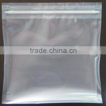 embossed food vacuum bag with zipper and valve