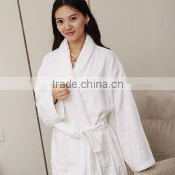 White Velour Bathrobe Shawl Collar Robes Cotton Hotel Luxury Bathrobe