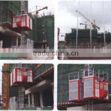 SC150/150G rack and pinion building hoist for cargo and passengers with frequency converter