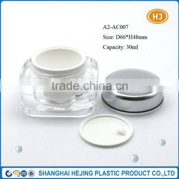 Wholesale 30ml sqaure frosted cosmetic cream jar