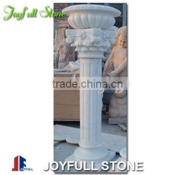 Granite Big Pedestal Planter, Yellow Granite Flower Pot With Column Pedestal photo-3