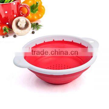 Perfect Silicone Folded Plastic Buckets And Basins Folding Fruit Basket