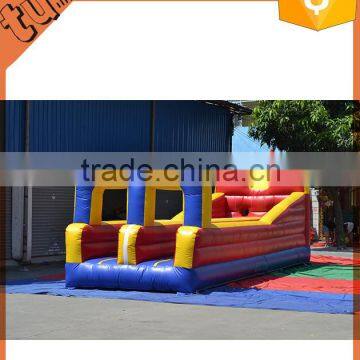 hot sale custom PVC 2 lane bungee run, inflatable 2 lane bungee run for adult and children