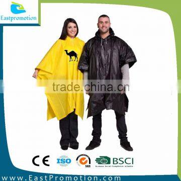 REUSEABLE ADULT PVC PONCHO RAINWEAR FOR PROMOTION