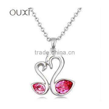 OUXI 2015 18K gold Plated charm Swan Necklace & ouxi fashion jewellery 10383