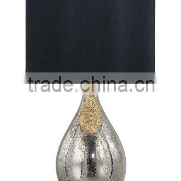 high quality ripple glass table lighting with black cylinder TC shade