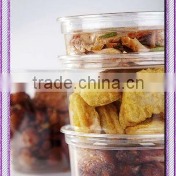 clear plastic PET Deli Container with food