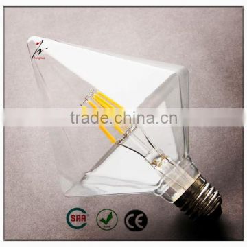 Led filament bulbs C115 E27 clear Amber diamond shape led light bulb