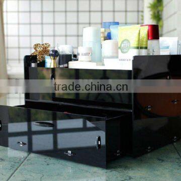 black assembled acrylic desk organizer stationery holder