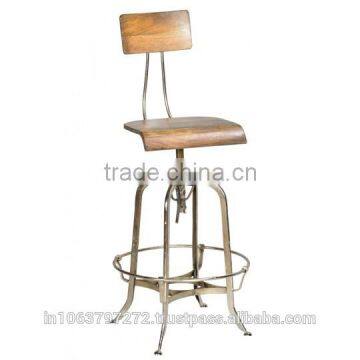 Modern Stool with Nickel Finish