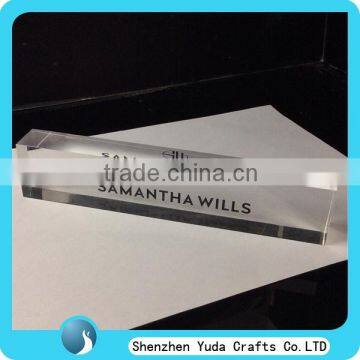 Portable crystal clear acrylic block for stamping, perspex lucite cuboid logo block for sale