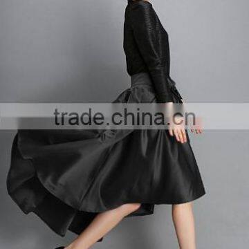 European Style New Fashion Ladies Women Career Leisure Solid Irregular Hem Skirt