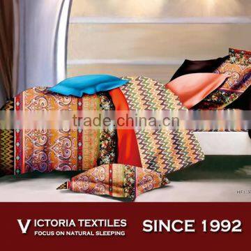colorful stripe reactive printed microfiber luxury bedding bed duvet cover sets