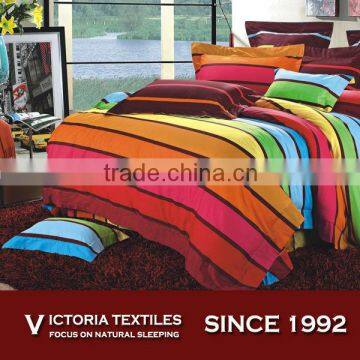 colorful stripe design natural cotton complete comforter bedding sets
