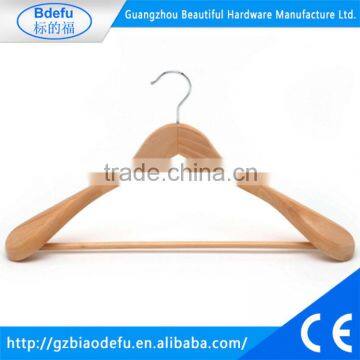 Hot sell wooden clothes hanger with wide shoulder