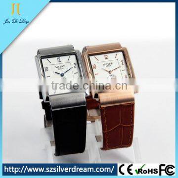 New arrival business casual fashion square quartz couples watches