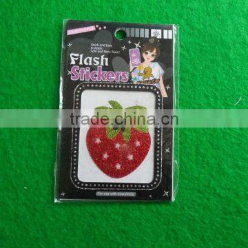 customized strawberry Glitter Sticker