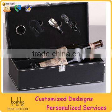 2014 newest custom leather wine box for 2 bottles