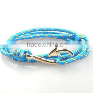 Wholesale Survival Golden Fishhook Anchor Design Paracute Bracelet photo-2