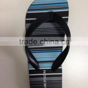 fashion stripe men beach rubber PE Thong slipper