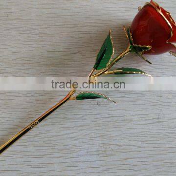 Valentine's Day Red Rose, 24k Gold Plated Rose photo-2