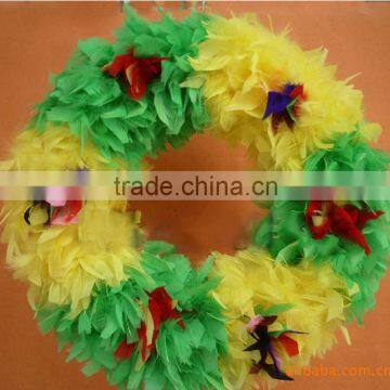 multi-color feather wreath