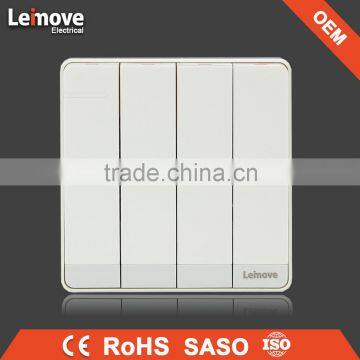2016 OEM push button switch PC white four gang switch
