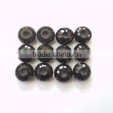AAA Quality Black Onyx Fancy Stylist Roundel Big Hole Beads photo-2