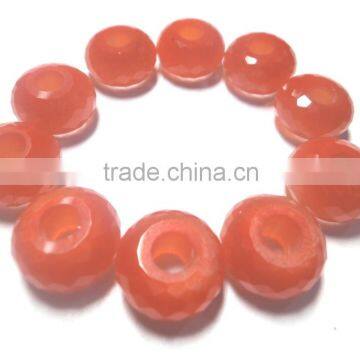 AAA Chinese Orange Cats Eye Stylist Roundel Big Hole Beads photo-4