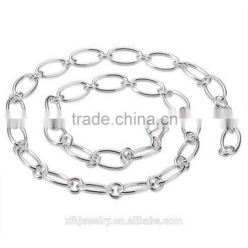 Unisex Hot sale ROUND LINK CHAIN 925 sterling silver necklace