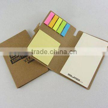 Sticky memo notepad Kraft recycle sticy notepad combined pad