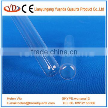 Transparent Fused Quartz Crystal test Tube