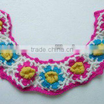 crochet flower collar--neck design for baby garment