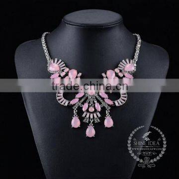 high quality crystal chunky statement necklace tin alloy fashion women pendant necklace 6390073