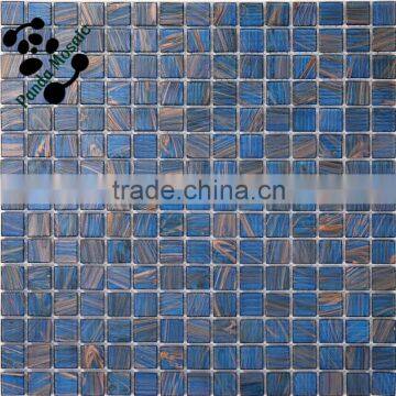 SMH10 20*20mm mosaic tile Swimming pool tile Gold line blue glass mosaic