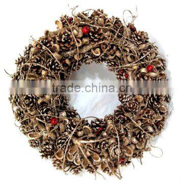 Brown CHRISTMAS NATURAL WREATH FOR CHRISTMAS DECORATIONS