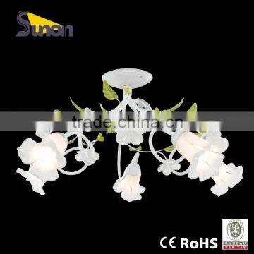 6 light glass shade iron modern ceiling lights