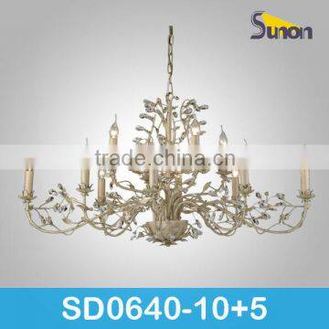 Wrought iron crystal chandelier lighting/hot lighting/antique chandelier