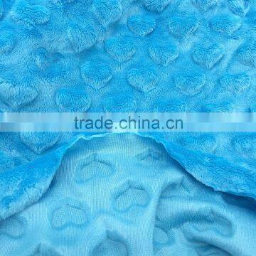 Brushed Soft Fabric Heart Design Embossed Velboa For Home Textile