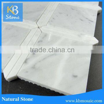 2016 hot selling natural stone strip pattern mosaic carrara marble