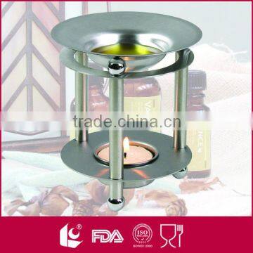 Hot wholesale silver cheap oil burner with tealight holder below